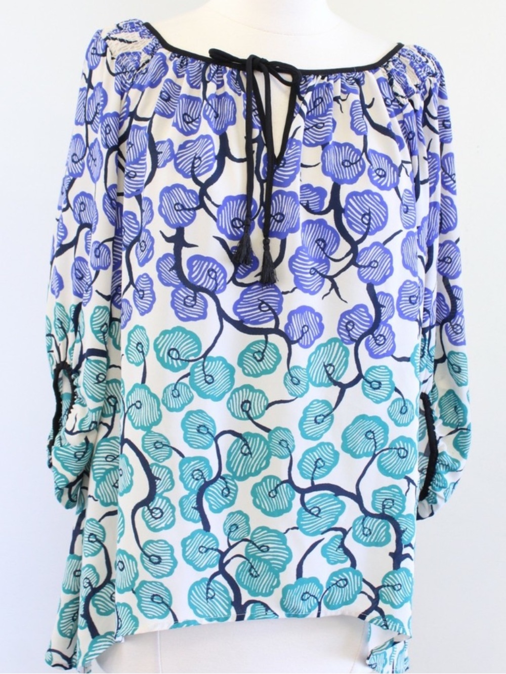 Anthropologie Vanessa Virginia Branching Blooms Floral Top Size 4 - Picture 3 of 6